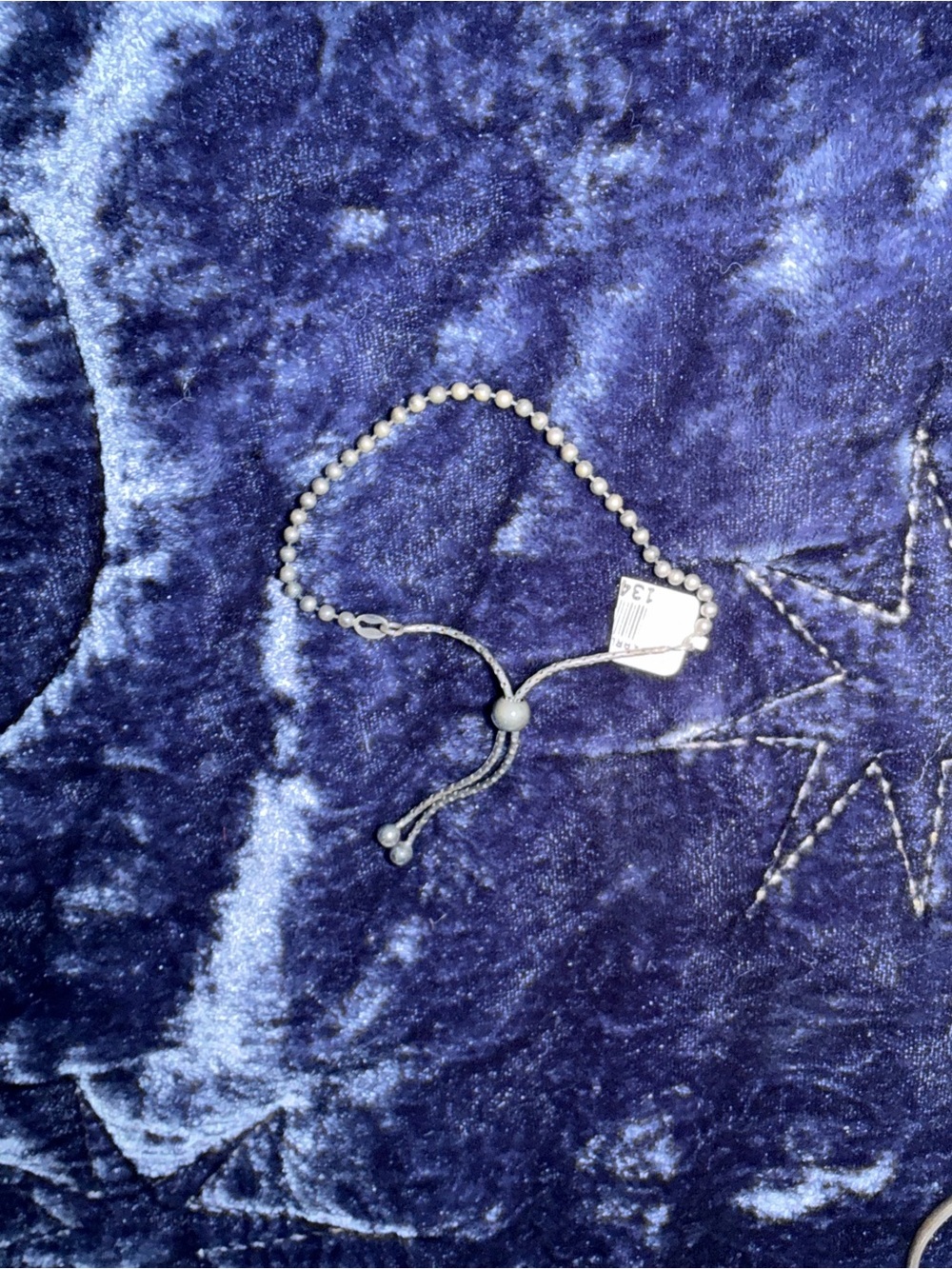 Adjustable Silver-Tone Beaded Bracelet